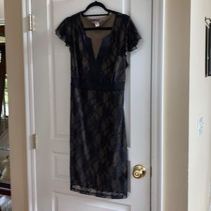 Black Lace Detail Cocktail Dress Size 12 - EU46